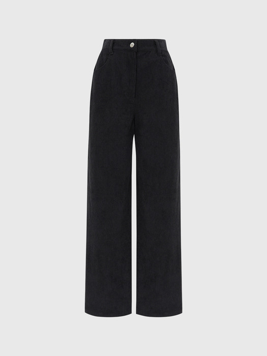 모아 코듀로이 스트레이트 팬츠_블랙 / MOA CORDUROY STRAIGHT PANTS_BLACK