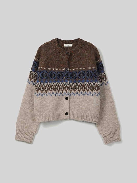 [24 WINTER][SALT Label] NORDIC KNIT CARDIGAN_BROWN