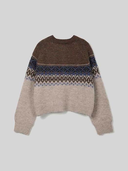 [24 WINTER][SALT Label] NORDIC KNIT CARDIGAN_BROWN