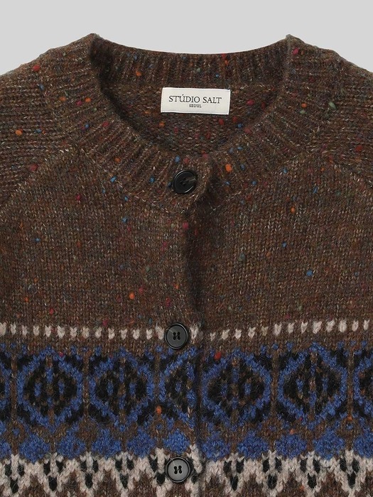 [24 WINTER][SALT Label] NORDIC KNIT CARDIGAN_BROWN