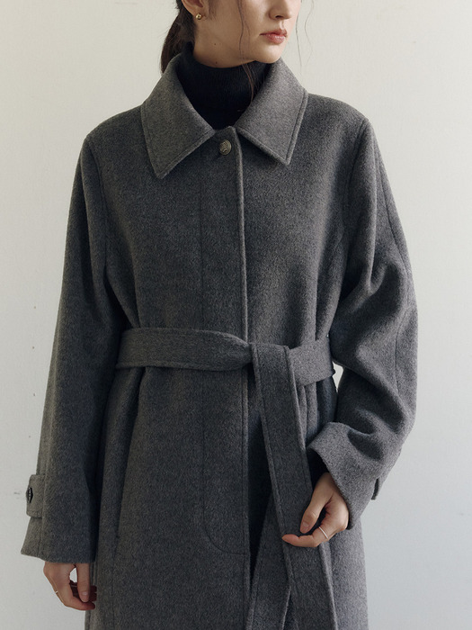 Belted Balmacaan Long Coat_2color