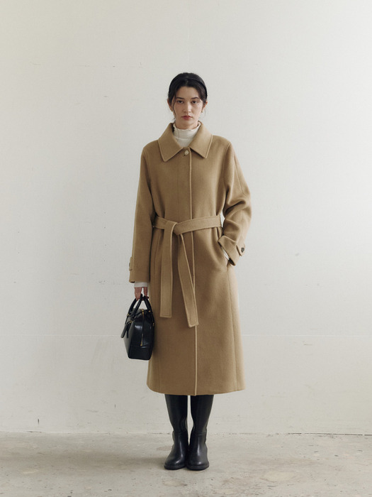 Belted Balmacaan Long Coat_2color