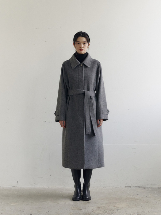 Belted Balmacaan Long Coat_2color