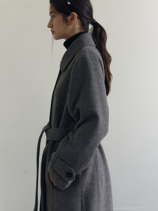 Belted Balmacaan Long Coat_2color