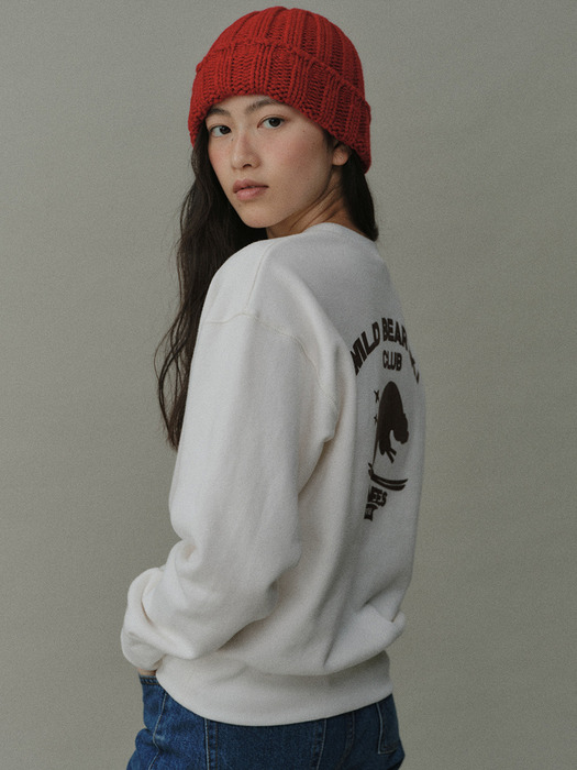 back print peachskin sweatshirts (ivory)