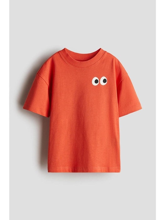 코튼 티셔츠 루즈핏 오렌지/눈 1293963003