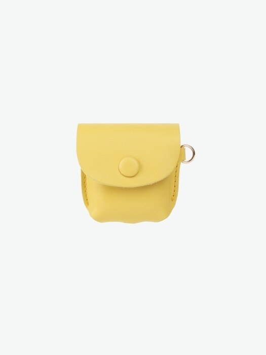 [리퍼브]Button Shoulder AirPods Leather Case Yellow