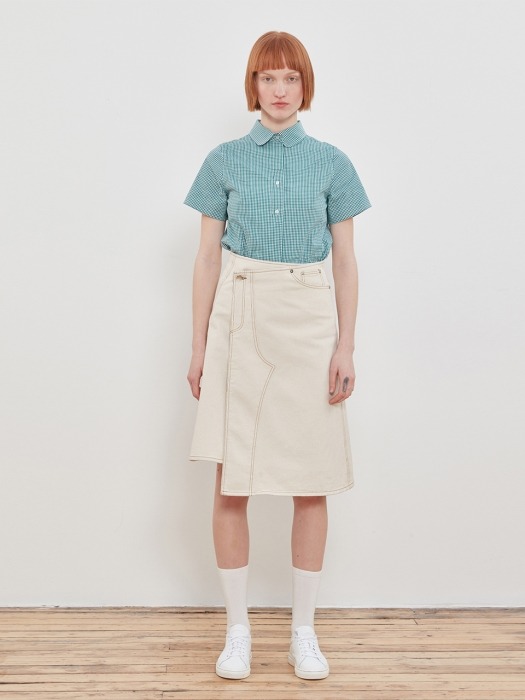 Denim Wrap Skirt [Ivory]