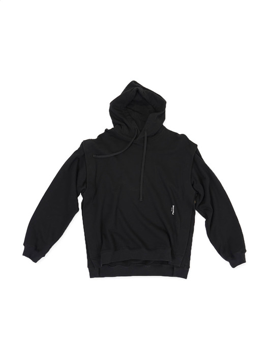 Detachable Sleeve Hoodie Sweatshirt Black