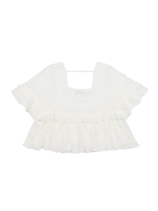 FRILL LOVELY TOP-WH