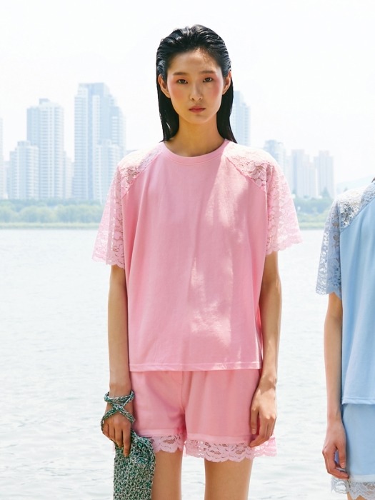 19SS 3RD BACK LACE T-SHIRT_PINK