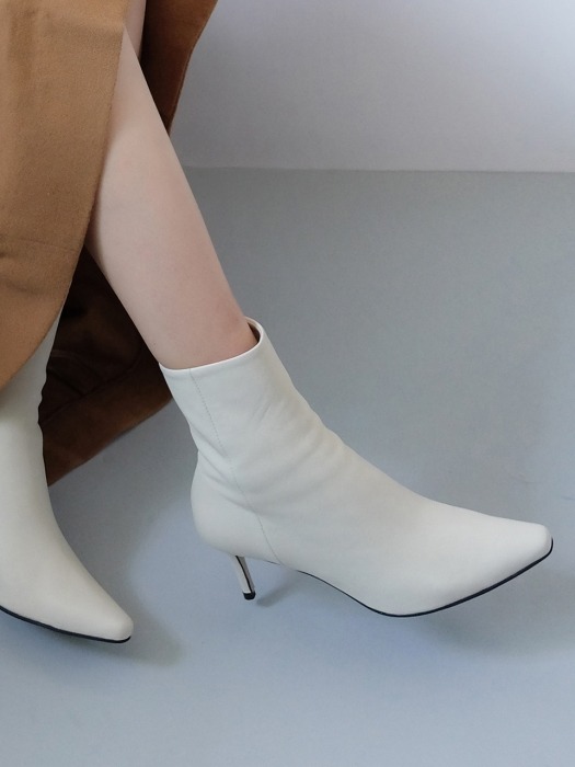 All ivory slim line ankle boots