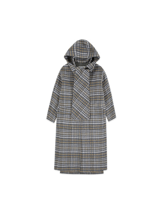 SOPHIA DOUBLE-FACE HOODIE COAT awa207w(GRAY)