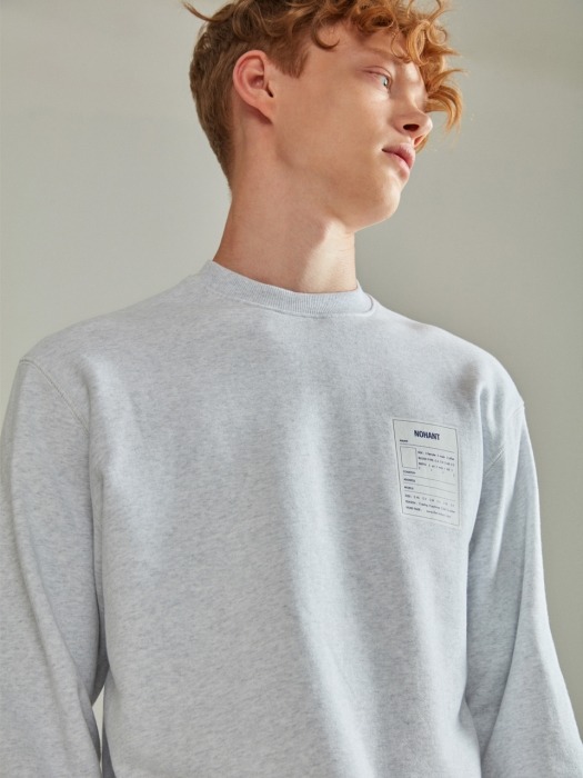 NAME LABEL SWEATSHIRT LIGHT GRAY