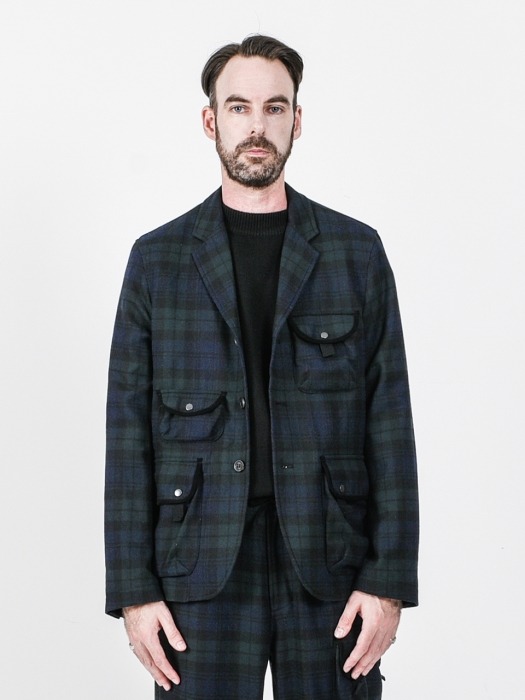 19FW CARRIER UTILITY WOOL JACKET BLACK CHECK