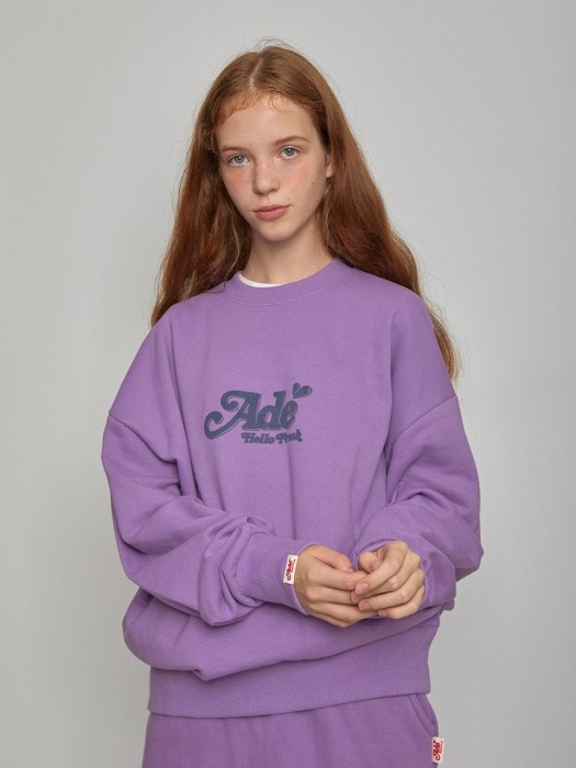 ALT007_Ade Velvet Print Logo Sweatshirts_Violet