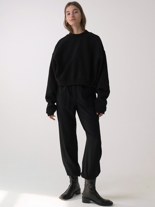 wool natural pants (black)