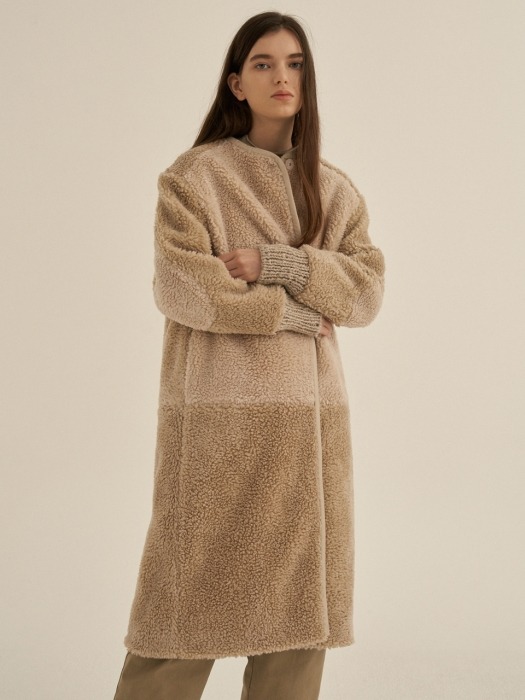 knit dumble sleeve coat (BEIGE)