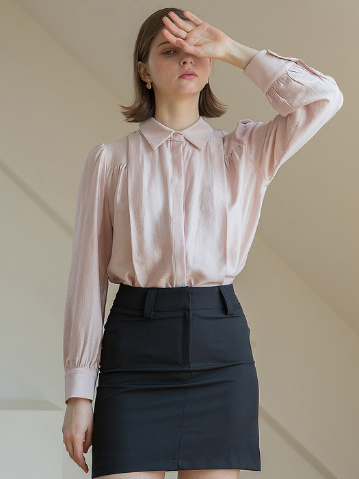 Modal Double Cutting Blouse Pink