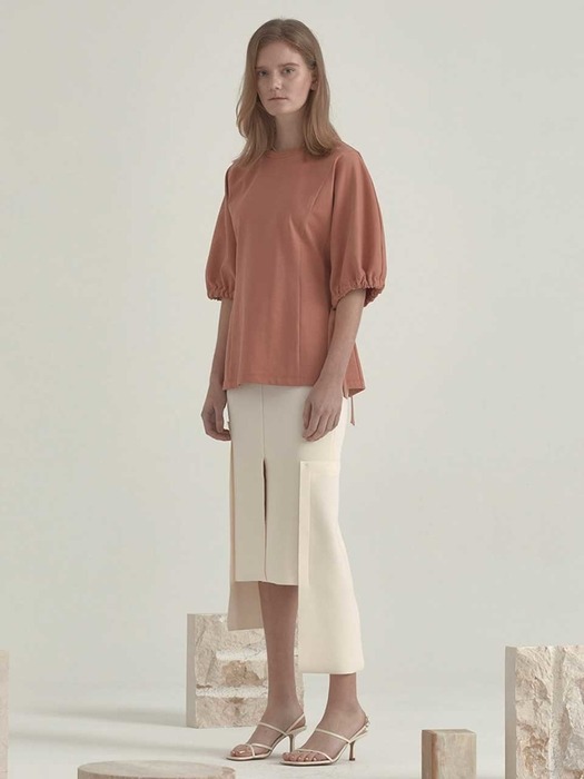 Flua Unbalance Ham Skirt_Ivory