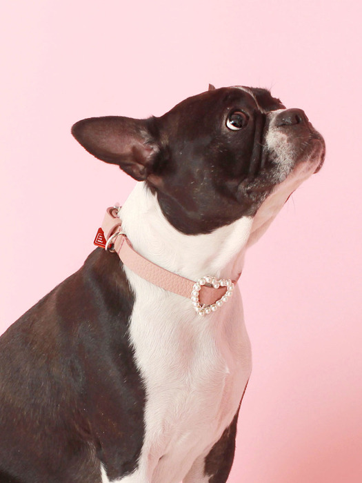 Heart Pearl Collar_Rose Pink