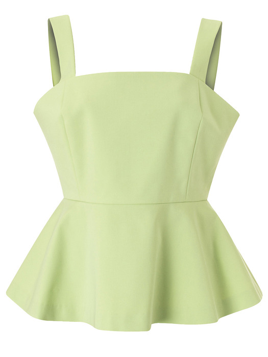 flared sleeveless top_lime