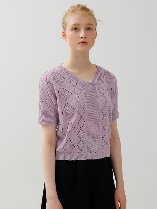 A LEAF HOLE KNIT TOP [3 colors]