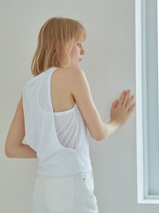 Layered Sleeveless T-shirt White