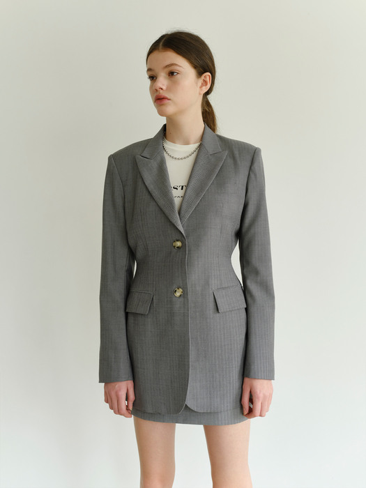 A2 HERRINGBONE WOOL JACKET_GY