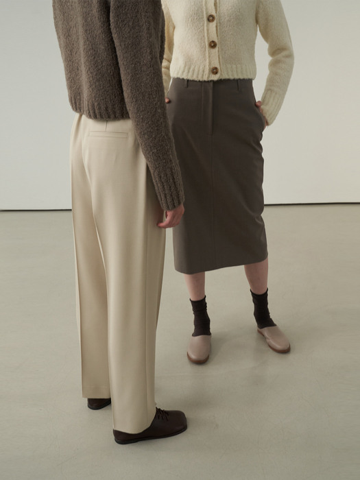 Bonding high waist skirt (sepia)