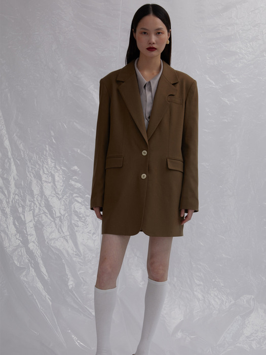 Oversize wool jacket olive