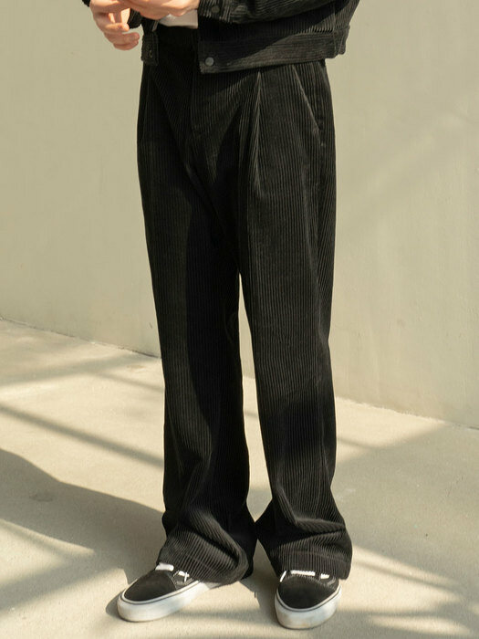 VP-617 Corduroy OneTuck Pants_BK