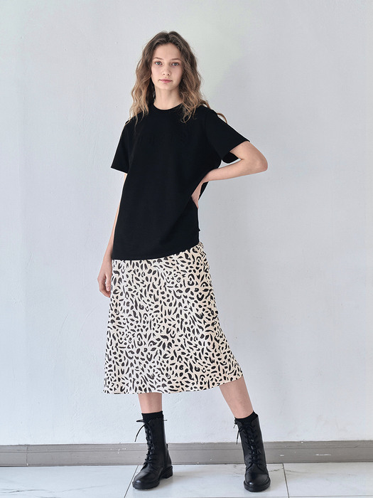  [리퍼브] FOX LEOPARD SATIN SKIRT [BLUE] [BEIGE] [CHARCOAL]