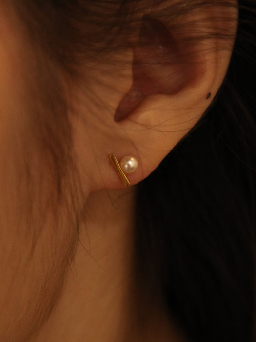 [Silver925] Hd_007 Pearl bar earrings