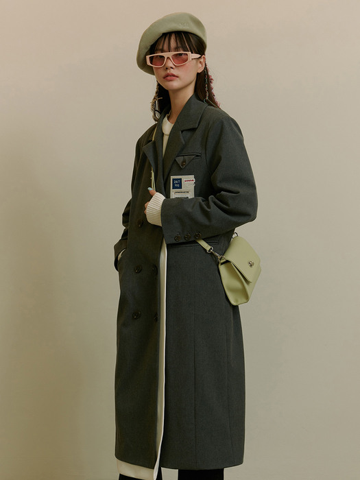 PATCH POINT LAYERED COAT [CHARCOAL]