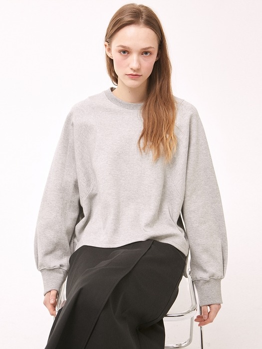 Curved Line Sweatshirt - Grey