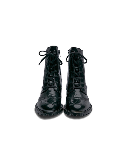 Black platform ankle boots