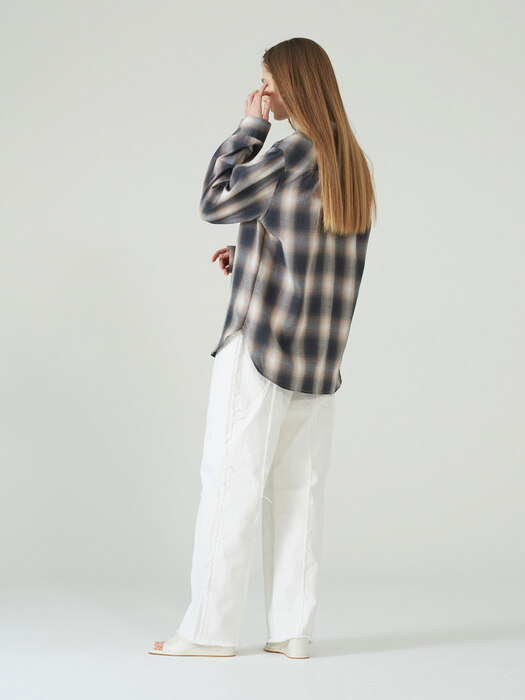 CLASSIC OVER CHECKED SHIRT (grey)