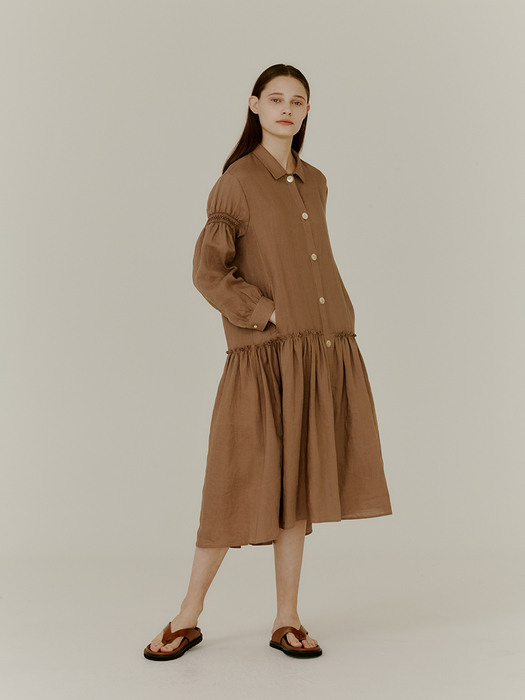 Saison Shirt Dress - Mocha Linen