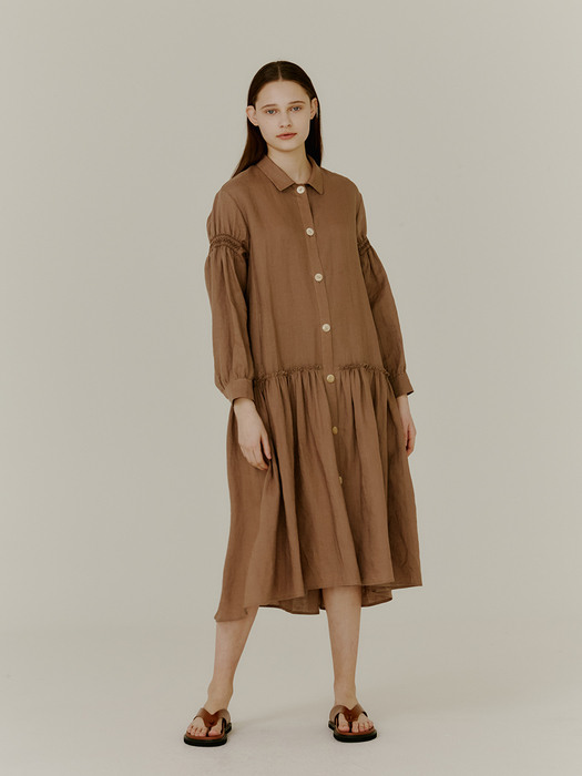 Saison Shirt Dress - Mocha Linen