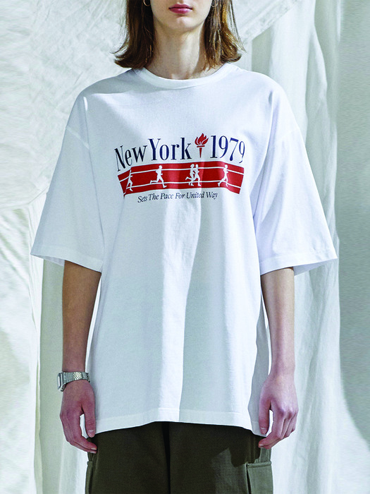 화이트 NEWYORK 1979 반팔 티셔츠