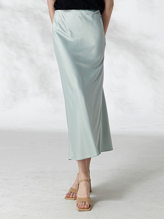 ONOF bias silket skirt (mint)