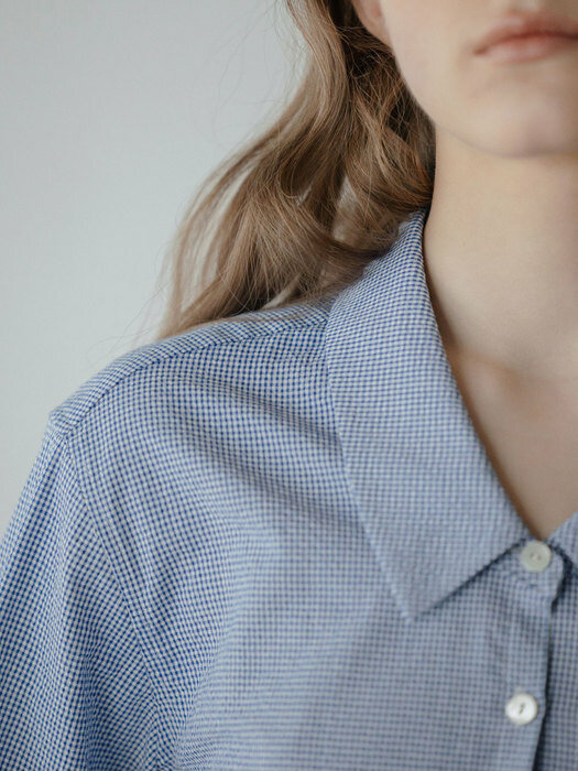 Bari seersucker shirt (Blue check)
