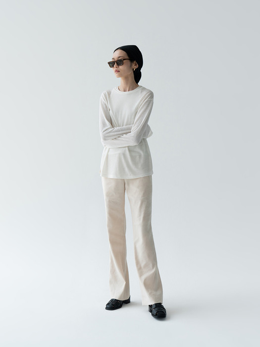 Plain Straight Pants / Ecru