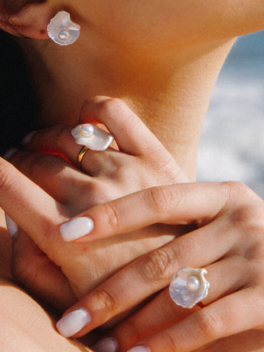 Mother Water Pearl Ring _ 유니크 담수진주 반지