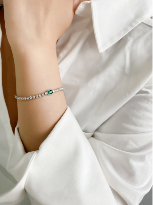 [Silver925] Brillion Emerald Bracelet_BR1026