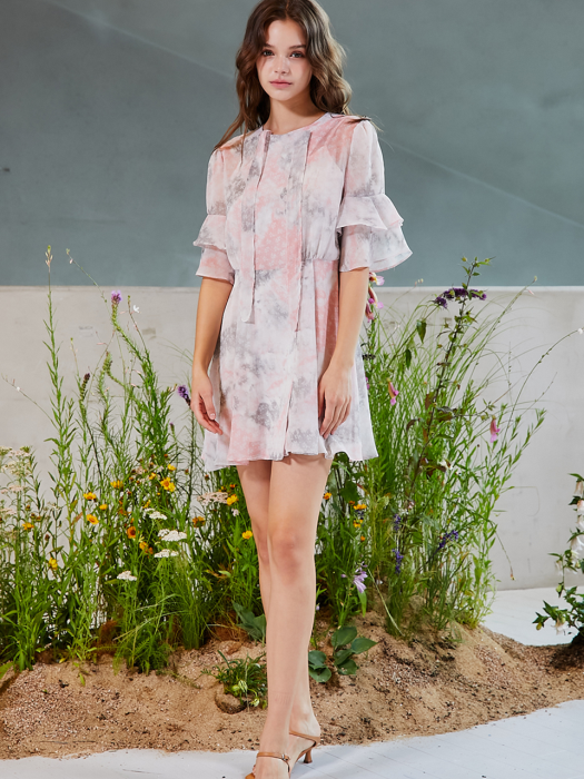 Tie-Dye Wrap Mini Dress_Pink