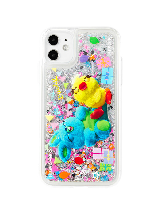 Happy Ducky and Bunny Glitter Case