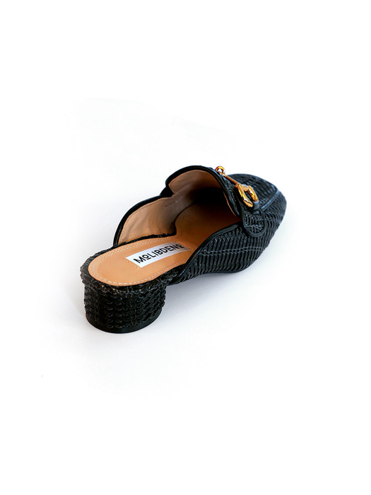 Wave Mesh Loafer Mule _Black