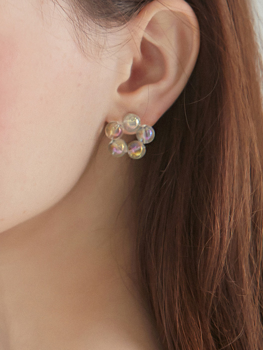Rainbow Pearl White Quartz Flower Earring